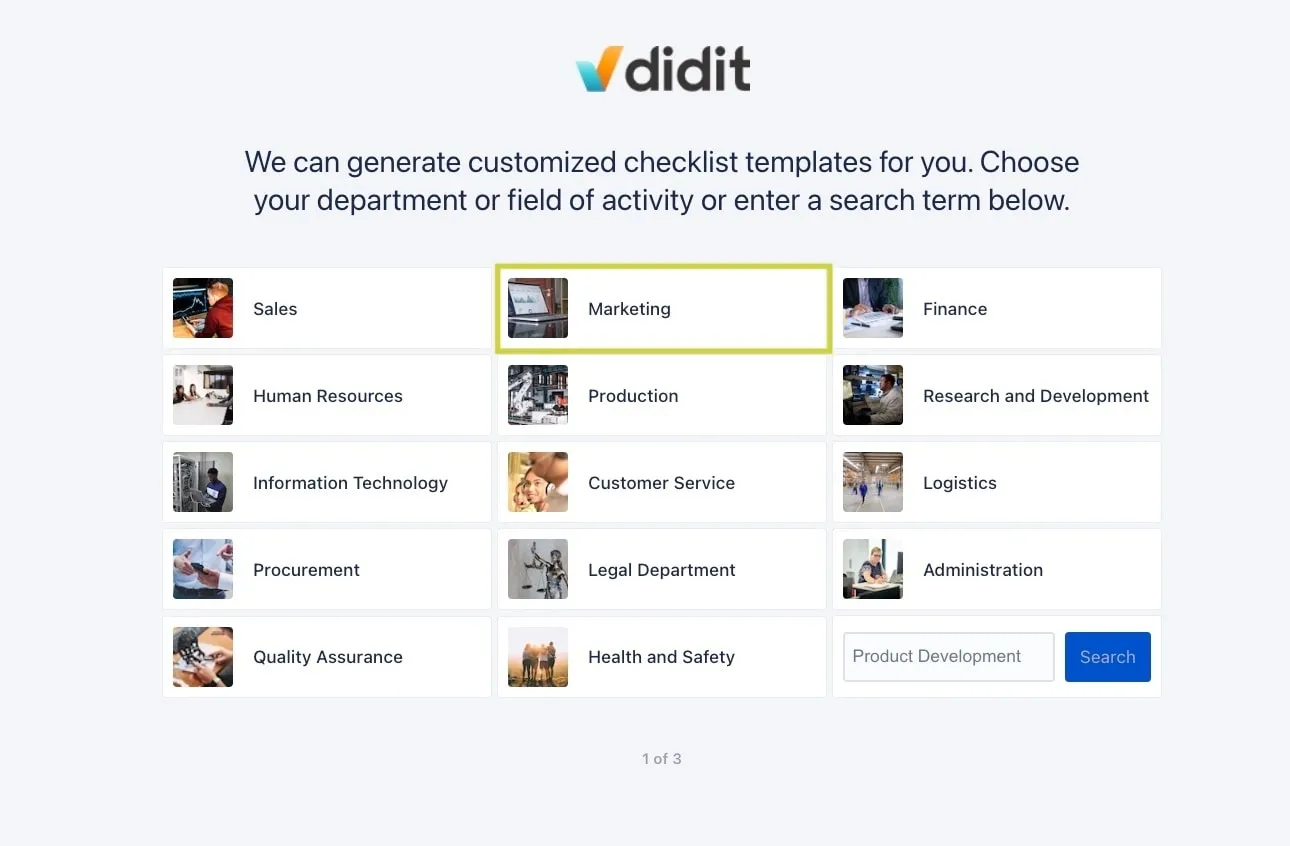 The Didit checklist template generator.