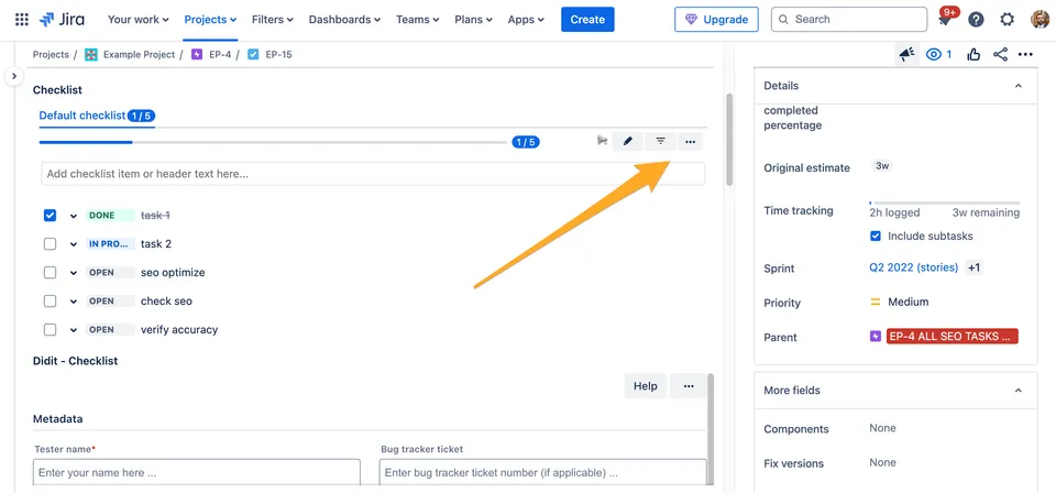 copy checklist for jira