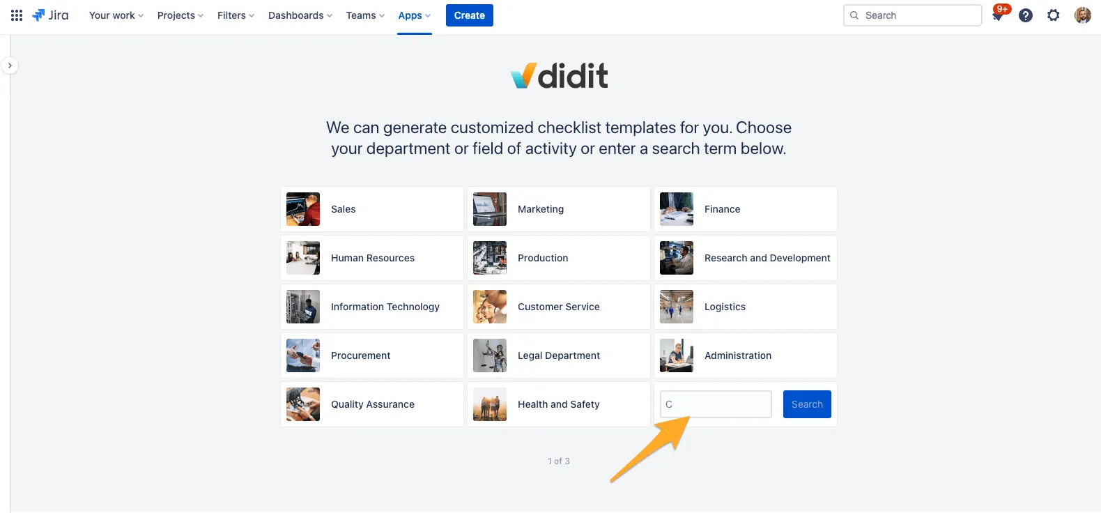 The checklist generator page in the Didit hub.