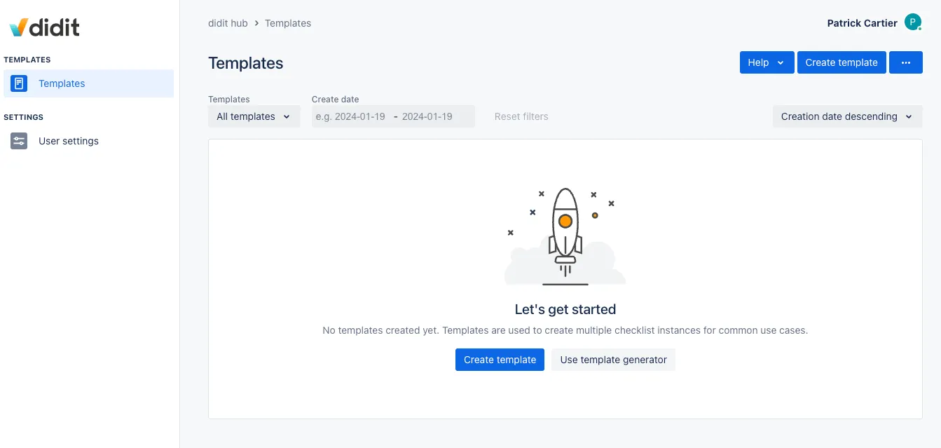The customer portal to access Didit checklist templates without an Atlassian license.